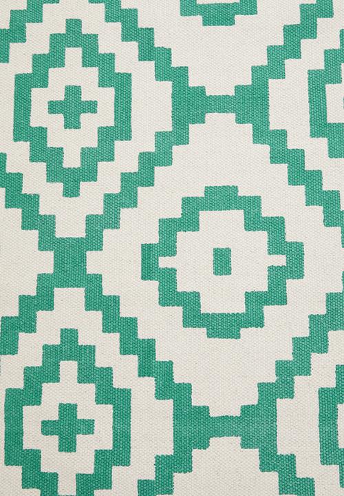 Sixth Floor - Tribal printed runner - teal blue