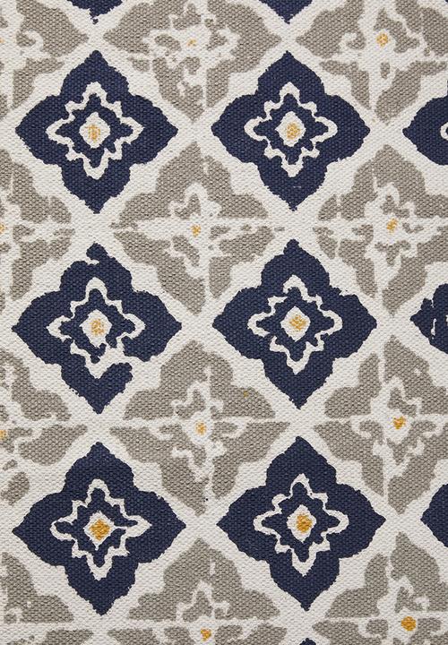 Sixth Floor - Moroccan printed runner - grey & yellow