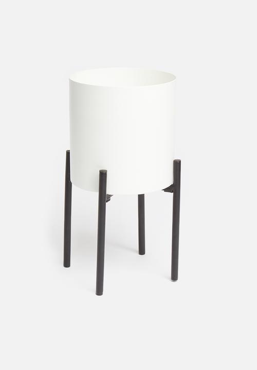 Sixth Floor - Table planter - white & black