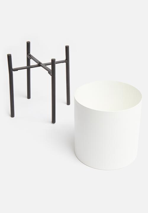 Sixth Floor - Table planter - white & black