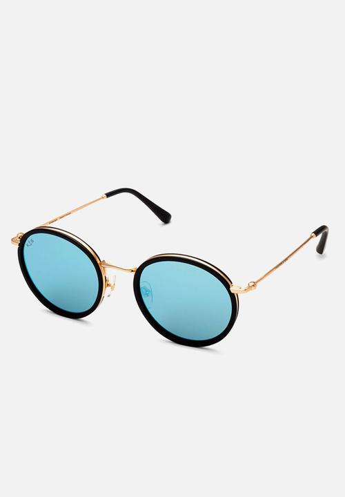 Kapten & Son - Amsterdam matt- black/ blue mirrored