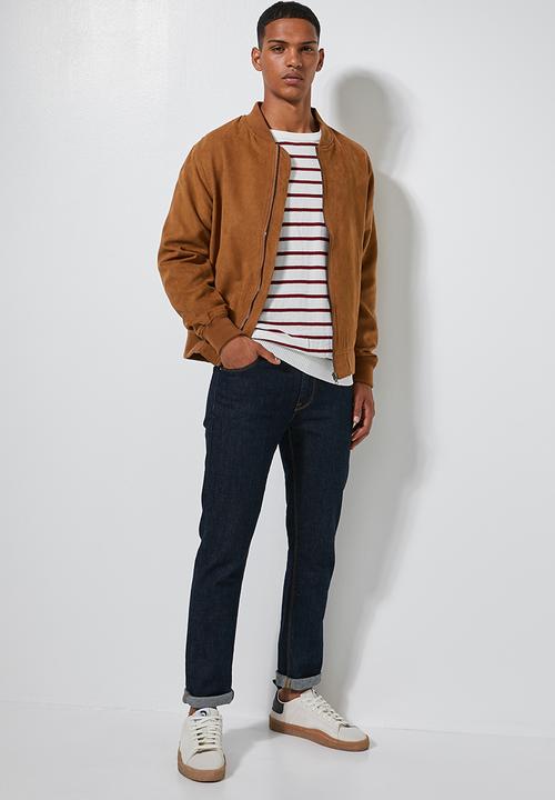 Superbalist - Nautical stripe crew neck knit - white & red