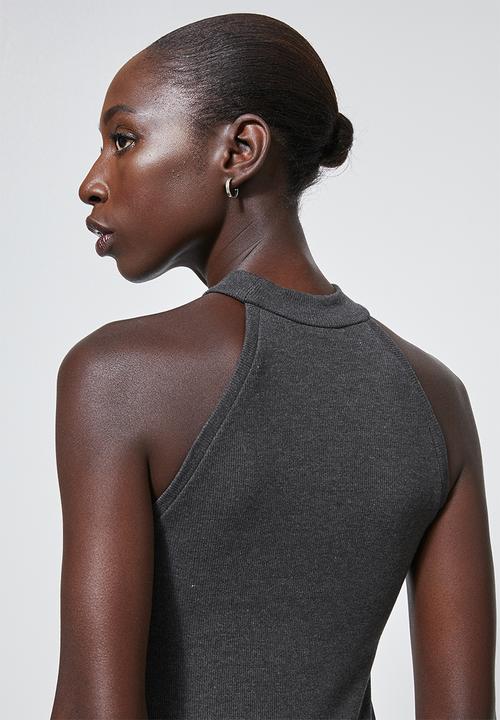 Superbalist - Rib funnel neck vest - charcoal melange