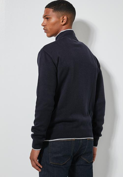 Superbalist - Quarter zip pullover knit - navy