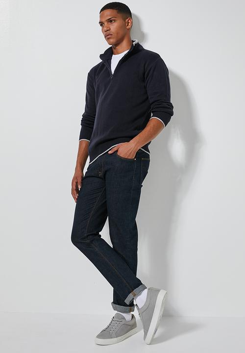 Superbalist - Quarter zip pullover knit - navy