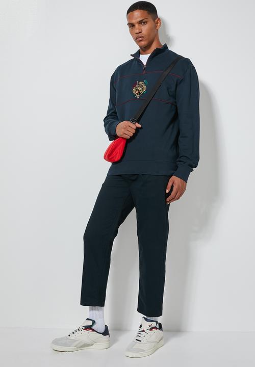Superbalist - 1/4 Zip colour blocked pullover sweater - navy