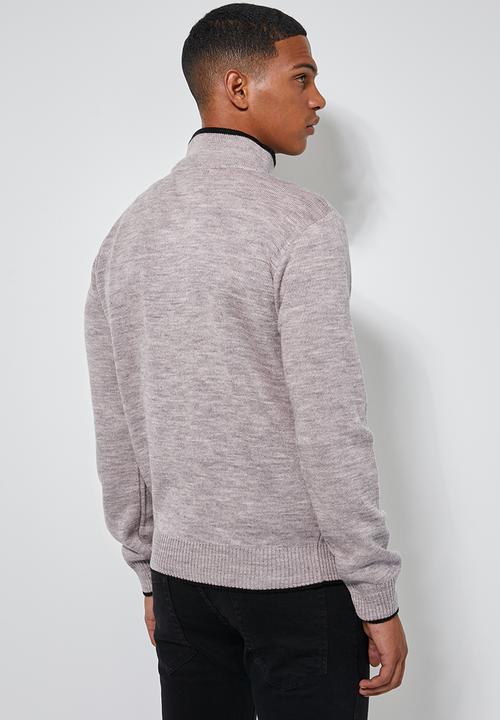 Superbalist - Quarter zip pullover knit - beige