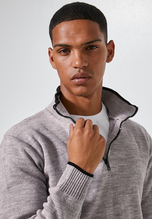 Superbalist - Quarter zip pullover knit - beige