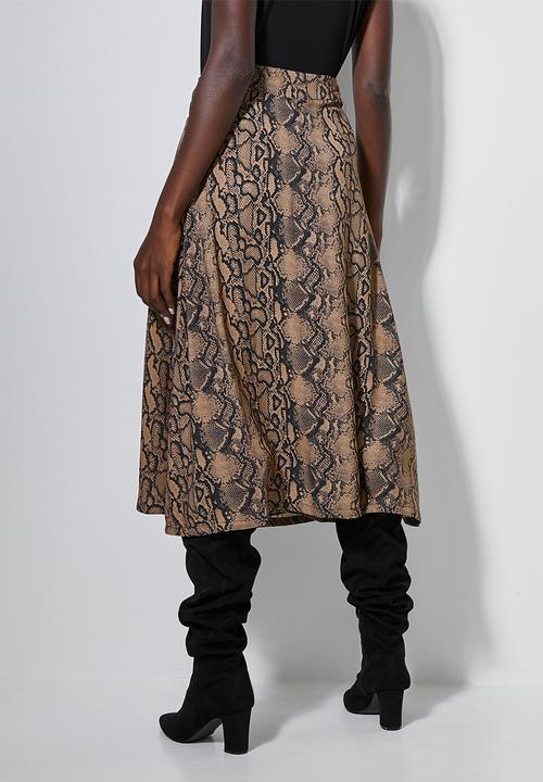 Superbalist - Wrap midi skirt - neutral snake