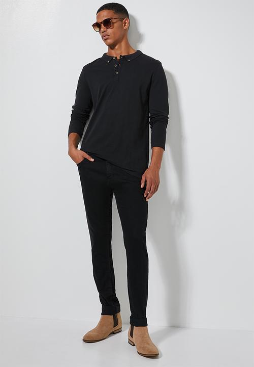 Superbalist - Pique slim fit 2 pack golfers - black & navy