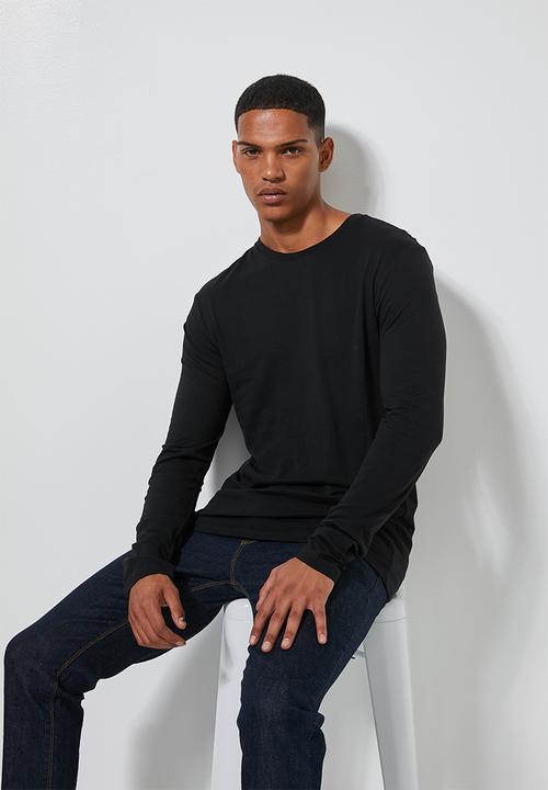 Superbalist - Plain long sleeve crew neck 3 pack tees - multi