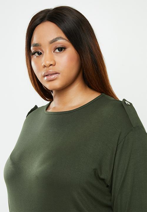 edit Plus - Military style top - green