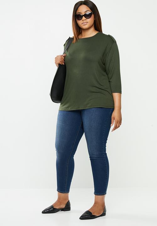 edit Plus - Military style top - green