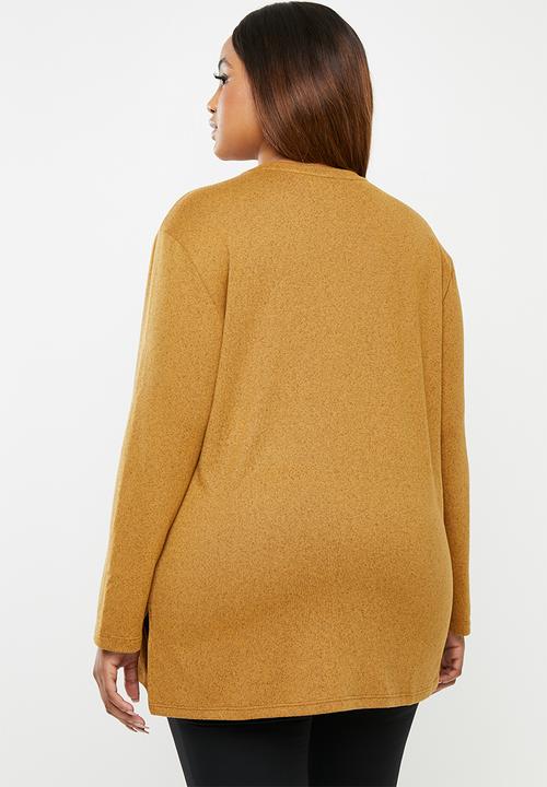edit Plus - Longer length knit top - yellow 