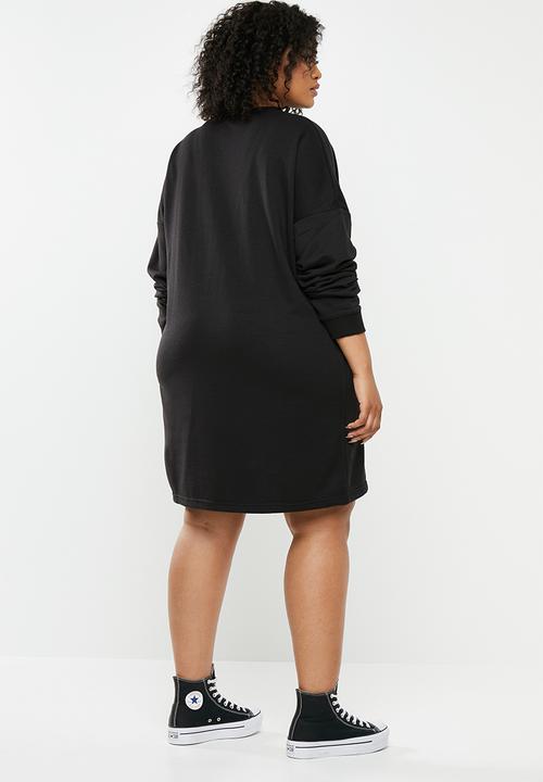 Missguided - Plus size oversized sweater dress - black