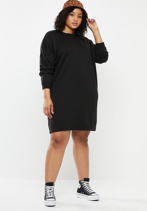 Missguided - Plus size oversized sweater dress - black