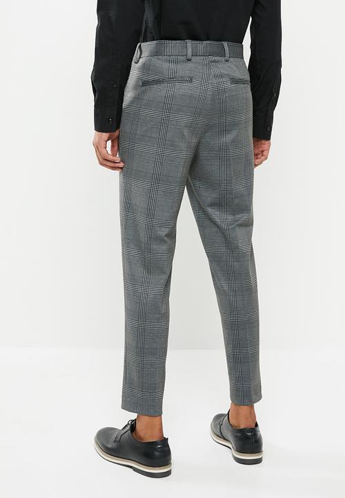Selected Homme - Jersey tapered cropped pants - grey & black
