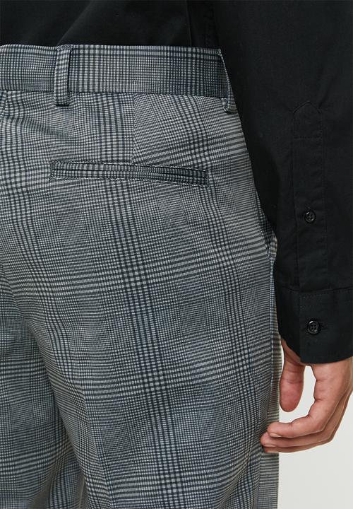 Selected Homme - Jersey tapered cropped pants - grey & black