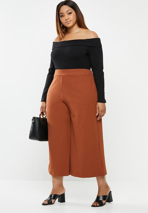 edit Plus - Bardot knit top - black