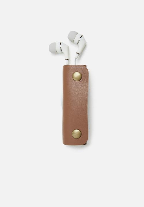 LOST - Earbuds with case - grey & tan 