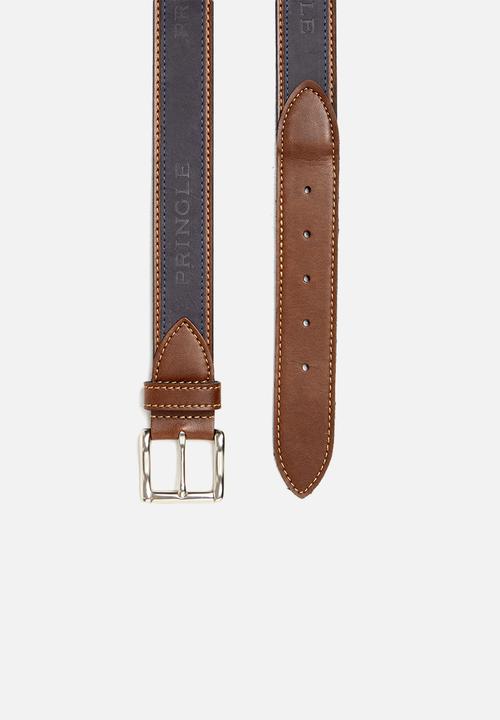 Pringle of Scotland - Selbourne leather belt - navy