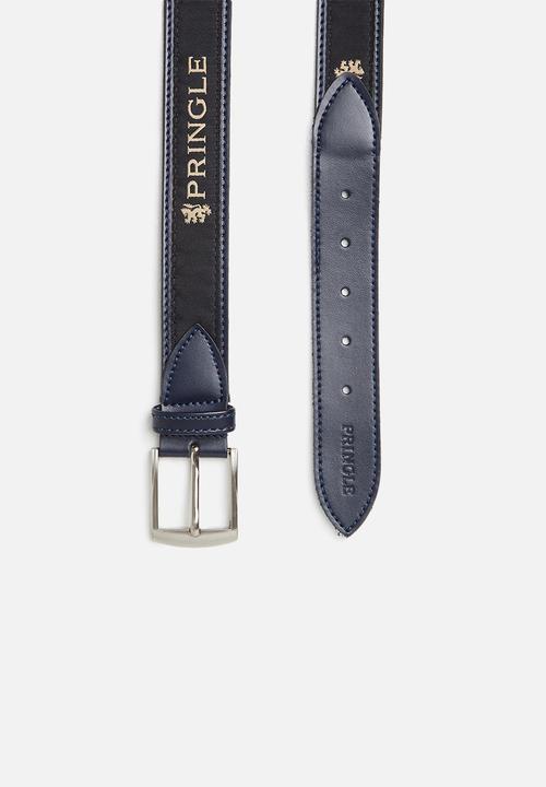 Pringle of Scotland - Leather casual ribbon belt - navy