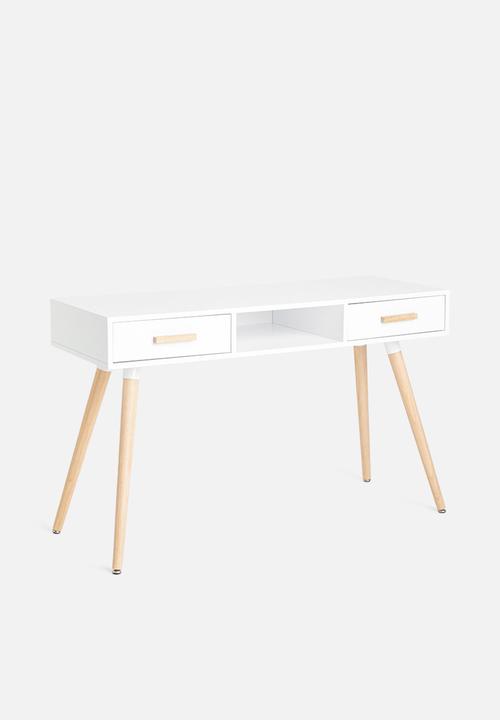 Sixth Floor - Alva desk - white & natural