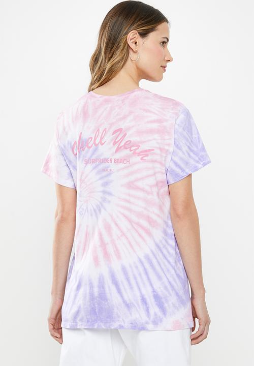 Cotton On - Classic slogan T-shirt shell yeah - pink & purple 