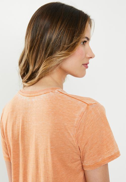 Cotton On - Classic slogan tee life is a beach - orange 