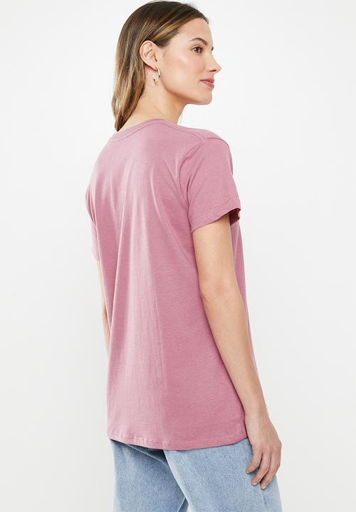 Cotton On - Classic slogan T-shirt doing great - purple