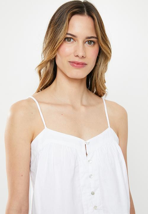 Cotton On - Day dreamer button front cami - white