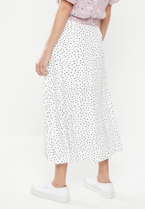 Cotton On - Summer button midi skirt - white & black