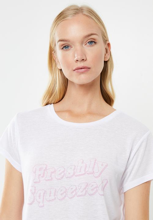 Cotton On - Dreamy sleep T-shirt freshly squeezed - white