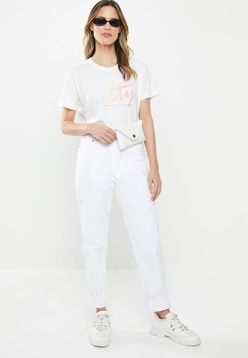 Cotton On - Classic slogan T-shirt salty - white