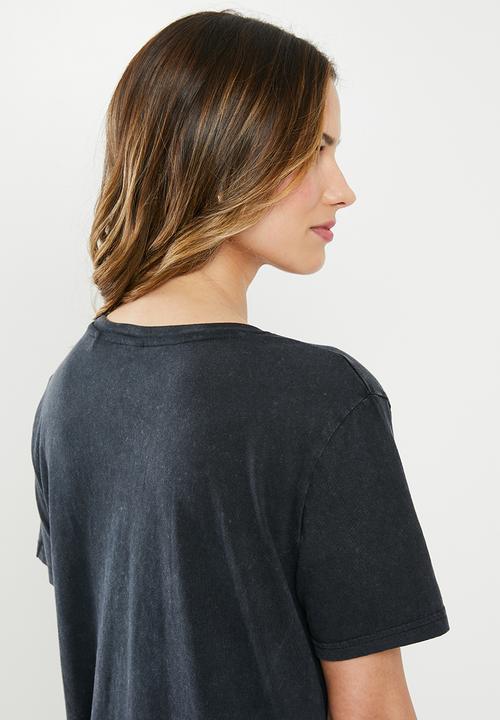 Factorie - Relaxed graphic T-shirt reckless behaviour - black