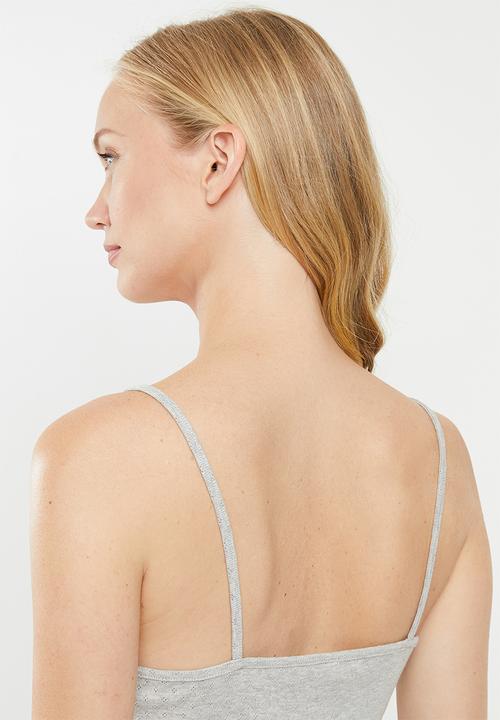 Cotton On - Pointelle sleep tank top - grey 