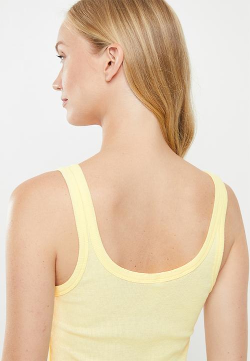 Cotton On - Rib henley sleep tank top - yellow