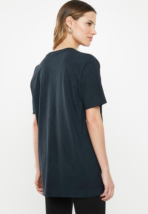 Missguided - Crystals vintage wash oversized graphic T-shirt - black