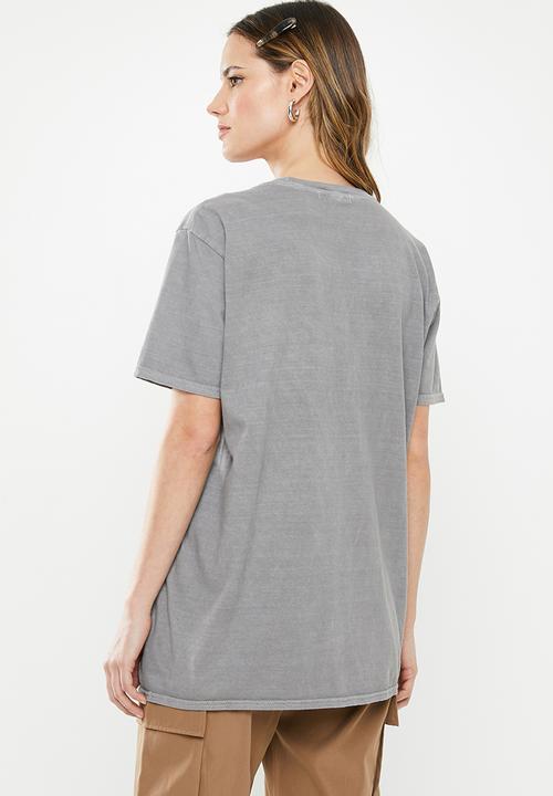 Missguided - Nashville eagle oversized  graphic T-shirt - grey