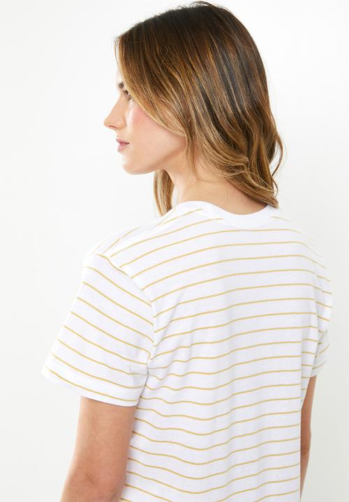 Cotton On - Classic slogan T-shirt we can do anything - white & yellow