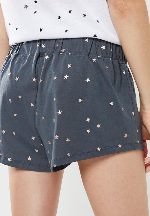 Cotton On - Jersey bed short scattered stars - grey
