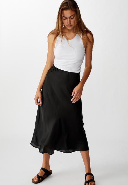Cotton On - Belle bias midi skirt - black