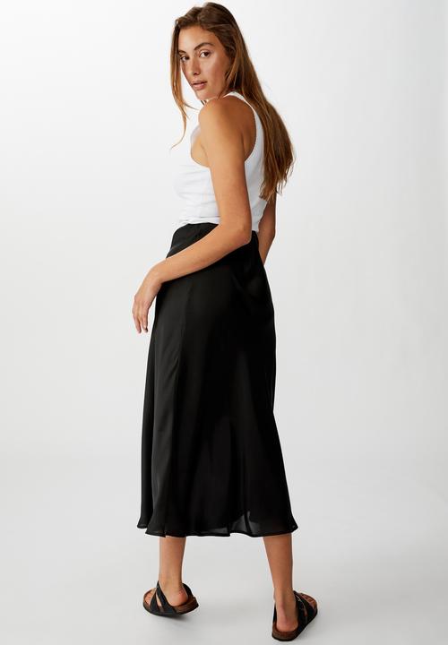 Cotton On - Belle bias midi skirt - black