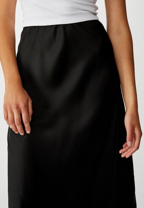 Cotton On - Belle bias midi skirt - black