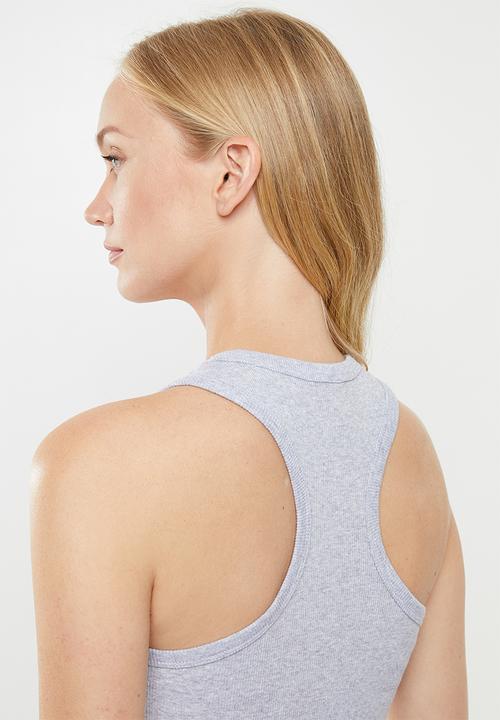 Cotton On - Rib racer back tank - grey 