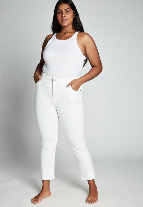 Cotton On - Curve taylor mom jeans - vintage white