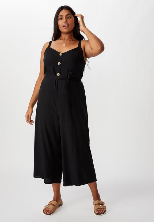 Cotton On - Curve Elle strappy jumpsuit - black