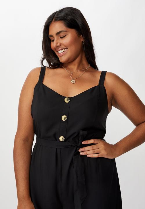 Cotton On - Curve Elle strappy jumpsuit - black
