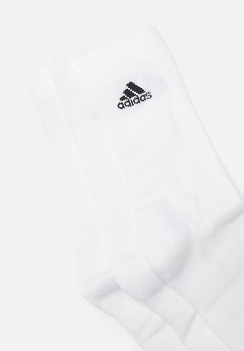 adidas Performance - Cushion crew 3 pack socks - white