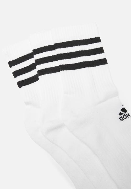adidas Performance - Cushion crew 3 pack socks - white & black